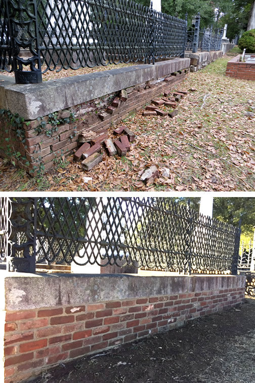 Before and after pictures of Lamar wall